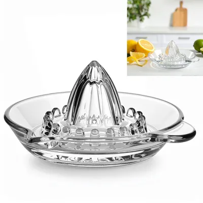 Produktbild von Zitronenpresse,Handgepresste Zitrusfrüchte aus Glas, manuelle Obstpresse, langlebig Orangenpresse, hygienisch, spülmaschinengeeignet