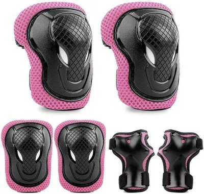 Produktbild von Knie- und Ellenbogenschutz Set für Kinder - 6 Stück Skateboard Pads - Einstellbare Roller Skate und Handgelenkschutz - Schutz für