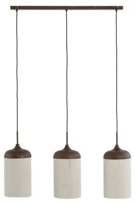 Productafbeelding van Hanglamp 3-lichts Dania donkere hout print