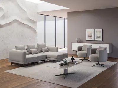 Produktbild von Luxus Komplett 4tlg Ecksofa L-Form Designer 2x Sessel Holz Couchtisch Neu