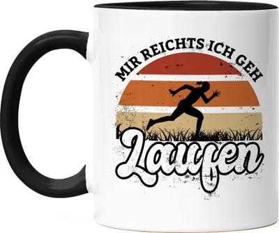 Produktbild von Mir Reichts Ich Geh Laufen Tasse Schwarz Läuferin Laufen Sport Leben Hobbie Laufschuhe Joggen Running Laufhose Freizeit