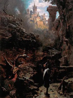 Zdjęcie produktu dla Carl Spitzweg grafika - Czarnoksiężnik, 1875 (80 x 60 cm)