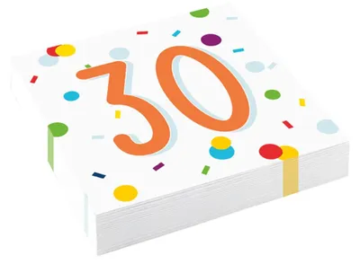 Produktbild von amscan® 9906762 Motivserviette 33x33 Geburtstag Zahl 30