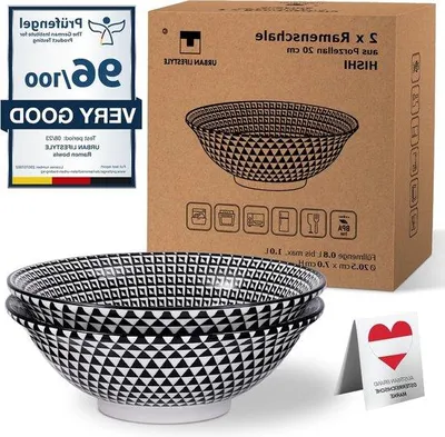 Immagine prodotto di Set di ciotole Famanu, motivo giapponese "Hishi" - 2 pezzi, 20 cm