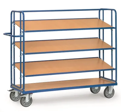Produktbild von fetra 4255, Sperrholz, Stahl, Regalwagen, Blau, 500 kg, 4 Rad/Räder, 20 cm