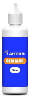 Produktbild von 7 Artists Strassstein Kleber Schmucksteinkleber Transparent 80ml - Wasserfester Kleber für Strasssteine auf Stoff , Schmucksteinkleber für Textilien