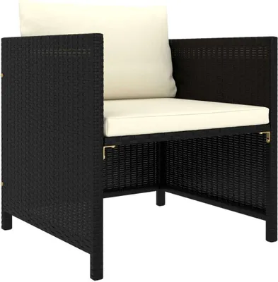 Produktbild von Möbel Gartensofa mit Kissen Schwarz Poly Rattan - Gartenstühle 313510