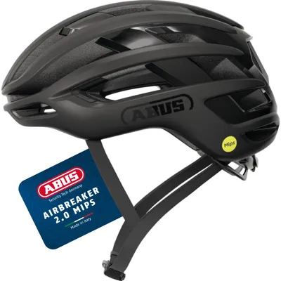 Immagine prodotto di ABUS casco da bici da strada AirBreaker 2.0 MIPS - casco da bici leggero con attenzione alla ventilazione, all'aerodinamica, alla sicurezza e al comfort per il ciclismo professionale - per donne e uomini - nero, taglia L (57-61 cm)