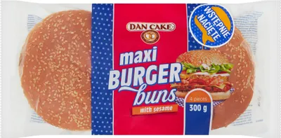 Produktbild von Dan Cake Weizenbrötchen mit Sesam für Hamburger 300 G (4 X 75 G)