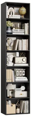 Produktbild von Bücherregal - Bücherkorb - Regalkorpus - Aufbewahrungsschrank - Wandregal - Verstellbare Einlegeböden - Schwarz, Holz-Kunststoff