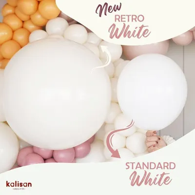 Obrázek produktu pro Bílé latexové balónky, bílé, Kalisan 91 cm, 2 kusy.