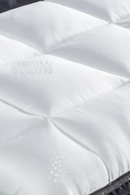 Image de Chambre à coucher ensemble noir lit design avec matelas 2x tables de nuit 3pcs