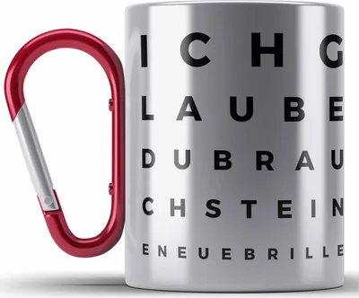 Produktbild von Trendation - Optiker Geschenk Edelstahl Tasse Karabiner Augenarzt Lustiger Spruch Augenarztpraxis Geschenke Optikerin Meister (Rot)