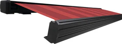 Produktbild von SOLUNA Kassettenmarkise Exquisit 5x2,5 Dessin D035 Gestell DB703 dunkelgrau Antrieb links inkl. Motor und Wandschalter