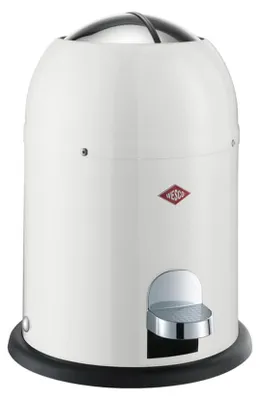 Obrázok produktu pre Kôš na kozmetiku s pedálom Wesco Mini Master, odpadkový kôš, kôš na odpadky, kôš na kozmetiku, oceľový plech, biely, 6 l, 180112-01