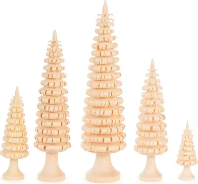 Produktbild von Ringelbäume mit Stamm, 5-teilig (12cm) von Dregeno Seiffen
