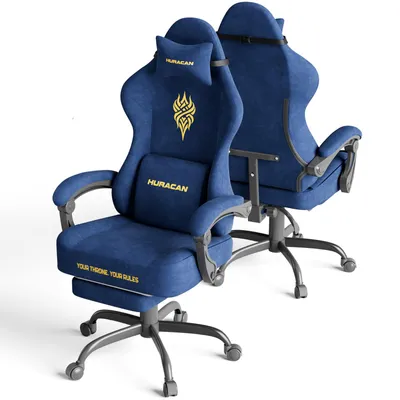 Produktbild von Arvioo Gaming Stuhl mit mit massagefunktion Lendenkissen, Ergonomischer Gaming Sessel, Atmungsaktiver Samtstoff, Für Homeoffice Teenager, Blau