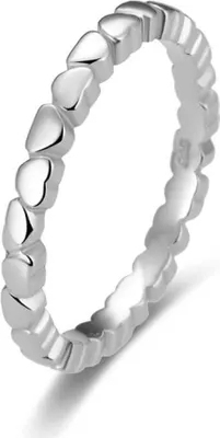 Produktbild von Silver ring with hearts AGG344 - Circuit: 60 mm