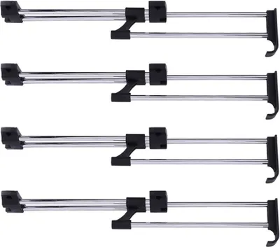 Produktbild von 4er Set Kleiderbügelhalter ausziehbar 30-52 cm, ausziehbare Kleiderstange für Schrank, Kleiderbügelauszug zum Schrauben, platzsparende Kleiderstange für Kleiderbügel & Hosenbügel, Schrankzubehör