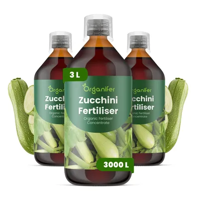 Produktbild von Flüssigdünger Für Zucchini 3x1L – 2-1-8 NPK – Flüssig-Pflanzendünger Für Zucchini – Organifer