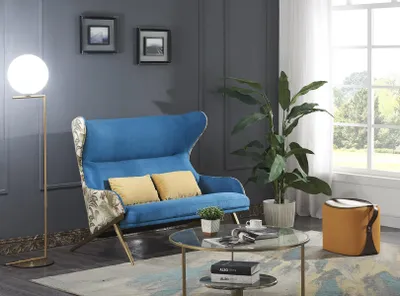 Image de Canapé 2 places, design moderne, revêtement textile, canapé relax