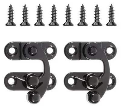 Productafbeelding van Set van 2 spanvergrendelingen, zwart, 33x28 mm, geschikt voor meubels en houten kisten