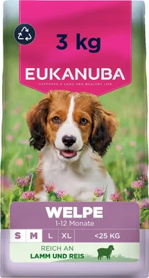 Productafbeelding van EUKANUBA Puppy Small/Medium Lam & Rijst - droogvoer voor puppy's - 3 kg