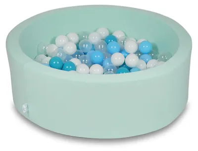 Immagine prodotto di Piscina secca 90x30cm menta con 200 palline: turchese, bianco, trasparente, azzurro