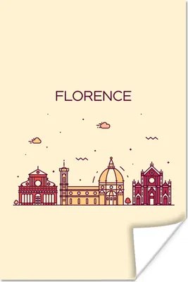 Produktbild von MuchoWow® Poster Florenz - Italien - Skyline 60x90 cm - Wanddekoration