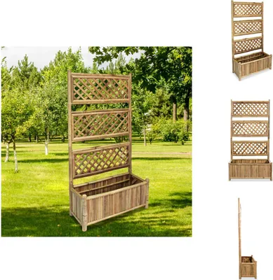 Image de vidaXL Bac de jardin surélevé avec treillis Bambou 70 cm - Pots de fleurs & Jardinières