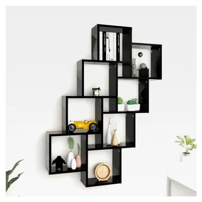 Produktbild von Würfelregal Schwarz 90 x 15 x 119 cm aus Holzwerkstoff