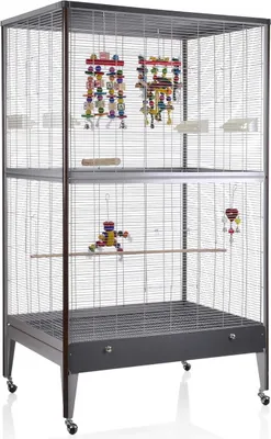 Produktbild von Happy Home 99 B · Antik-Platinum/Oak · Sittich Vogelheim von Montana Cages