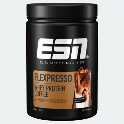 Produktbild von ESN Flexpresso Protein Coffee Chocolate, Puder, Molkenproteinkonzentrat, Molkenprotein isoliert, Schokolade, 20 g, 107 kcal, 359 kcal