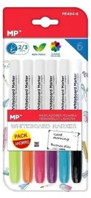 Produktbild von Whiteboard-Stift 2,0/3,0 mm, 6 Farben, 6 Stück – MP Main Paper