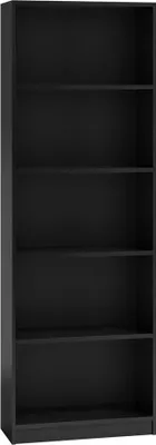Obrázek produktu pro Klasická černá knihovna R40 – stabilní, 5 polic, 182 x 40 x 30 cm | Barva: černá