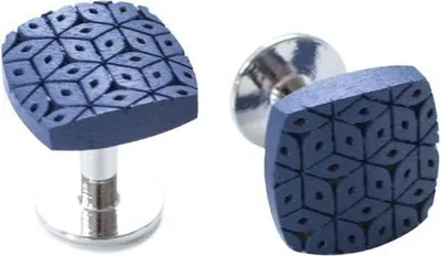 Produktbild von BeWooden Herren Silber- Manschettenknöpfe Bläser Cuff Dunkelblau
