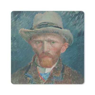 Produktbild von MuchoWow® Mauspad Mousepad Selbstporträt 1887 - Gemälde von Vincent van Gogh 30x30 cm - Mousepads - Maus Mat - Pad - Mausunterlage - Gaming