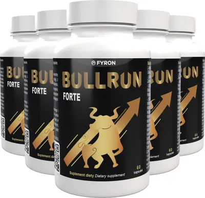 Produktbild von Bullrun Forte - 300 Kapseln (5x60) hochdosiert - L-Arginin, Zink, Selen, Maca & Ginseng - Original Schweizer Rezept - Vegan & Pflanzlich - 5er Pack