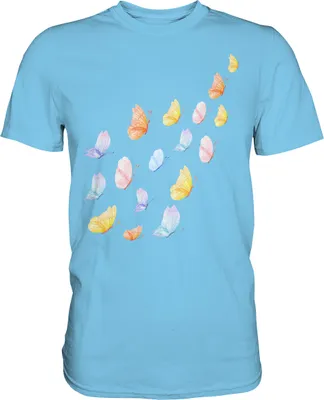 Produktbild von Frauen Pastel Schmetterlinge T-Shirt – Sky Blue / S