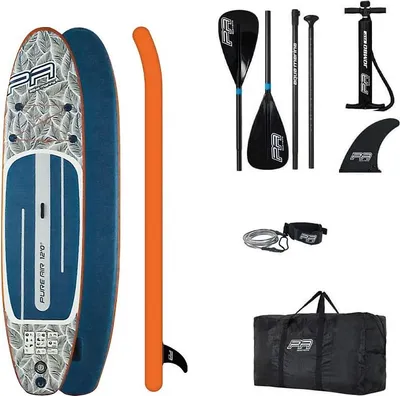 Produktbild von Aqua Marina Pure Air Tropic SUP Board 12'0" (366 cm) aufblasbar – Komplettset mit Paddel & Pumpe – Orange/Blau