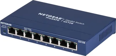 Zdjęcie produktu dla Netgear ProSafe GS108 - Switch - Przewód miedziany 1 Gbps - 8 portów 3U - Moduł Rack