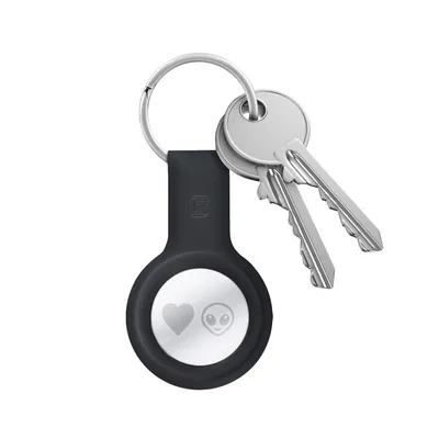 Produktbild von Crong Silikonhülle mit Schlüsselring - Etui ochronne brelok do Apple AirTag (czarny)