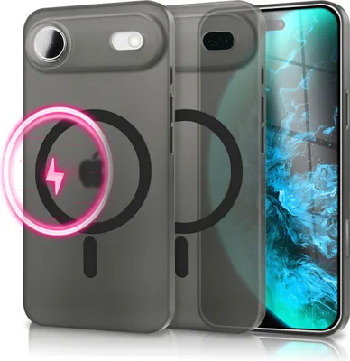 Produktbild von MagSafe Hülle "Thinix" für Apple iPhone 17 Air - Extrem Dünn 0,3mm, Mattiert & Frosted, Ultra Slim Case -  Schwarz Transparent