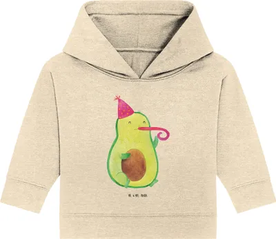 Produktbild von Mr. & Mrs. Panda Organic Baby Hoodie Avocado Feier 12. - 18. Monat - Natural Raw - Geschenk, Kapuzensweatshirt, Fete, Kapuzenshirt, Geburtstag, Gute Laune, Party
