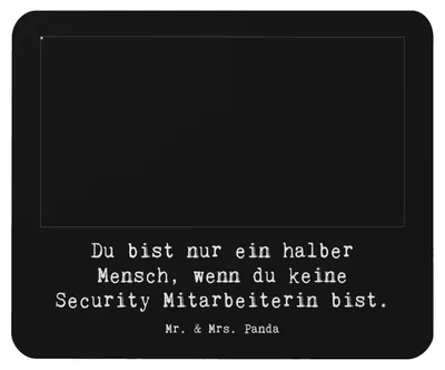 Produktbild von Mr. & Mrs. Panda Mouse Pad Security Mitarbeiterin Herz - Schwarz - Geschenk, mousematte, mauspad laptop, pc, Mousepad