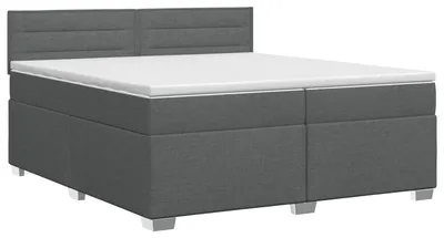 Productafbeelding van vidaXL Boxspringbed met matras, donkergrijs, 200 x 200 cm, gestoffeerd