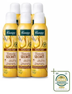 Imagen del producto de 6 unidades de espuma de ducha Kneipp "Beauty Secret" - 200 ml - Paquete de suministro