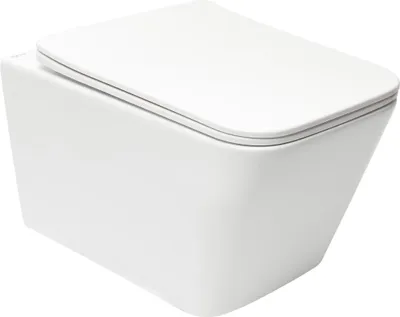 Produktbild von BB EDGY Wand Hänge WC spülrandlos Toilette mit SoftClose TakeOff WC-Sitz, weiß