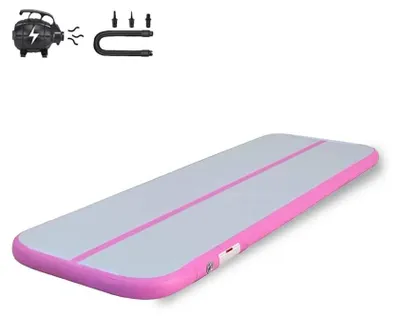 Produktbild von Luftturnmatte - Airtrack Gymnastikmatte - 300×100×10 cm - PVC - Für Heimtraining, Yoga und Wasserübungen - Mit Pumpe