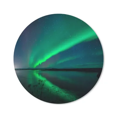 Produktbild von MuchoWow® Mauspad Mousepad Nordlicht - Island - Sternenhimmel - Grün - Wasser 30x30 cm - Mousepads - Maus Mat - Pad - Mausunterlage - Tischunterlage - Schreibtischmatten
